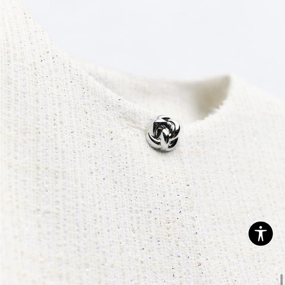 ZARA Structured Metallic Thread Cropped Jacket - Picture 7 of 13